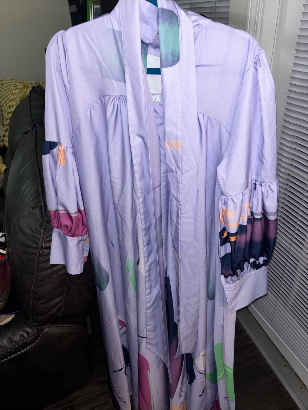 Lilac Abstract Print Maxi Dress - Picture 3 of 3